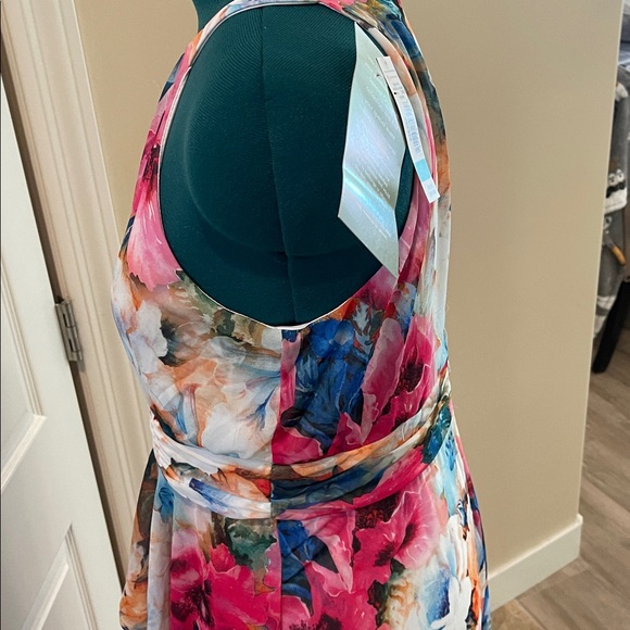 R&M Richards Multicolor Floral Ruffle Maxi Dress 16 Sleeveless - Picture 7 of 9
